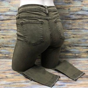 Flying Monkey Jeans Skinny Stretch Low Rise Raw Hem GreenWomens Size 27